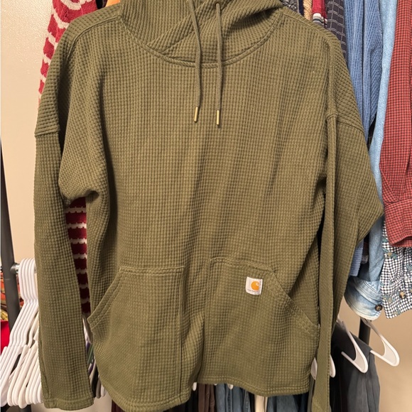 Carhartt Sweaters - Carhartt Waffle Knit Olive Hoodie
